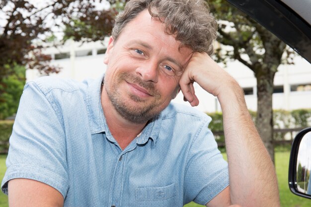 Handsome man in summer day