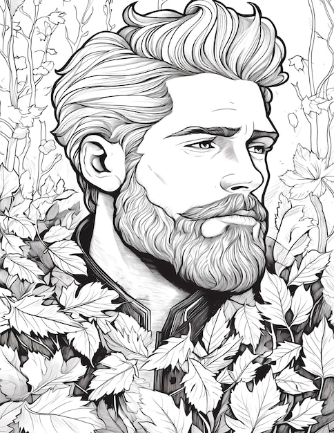 Handsome man with beard artwork