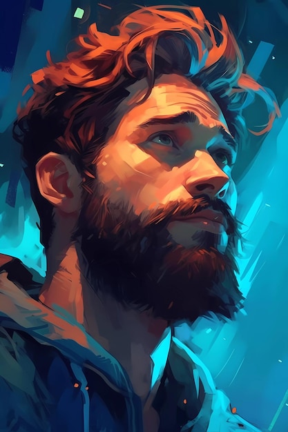 Handsome man with beard artwork