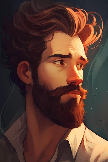 Handsome man with beard artwork