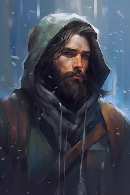 Handsome man with beard artwork