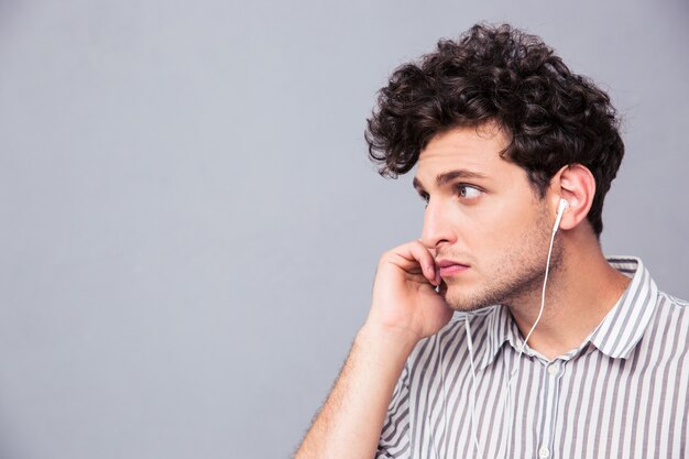 Handsome man with earphones