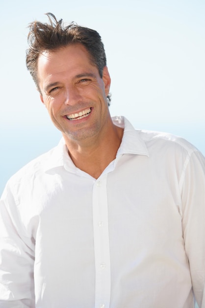 Handsome modern mature man Portrait of a happy modern man smiling at you confidently