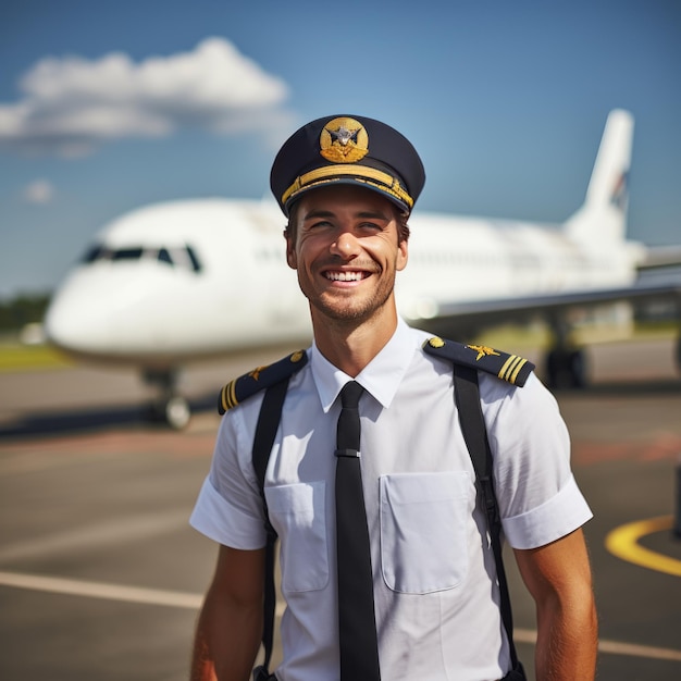 Photo handsome pilot