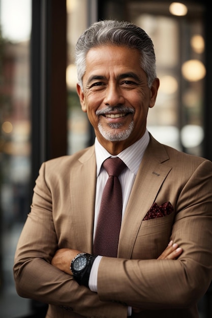 Handsome senior businessman with crossed arms