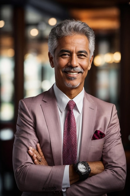 Handsome senior businessman with crossed arms