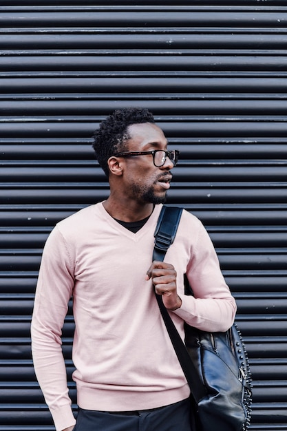 Handsome smart african man in the street