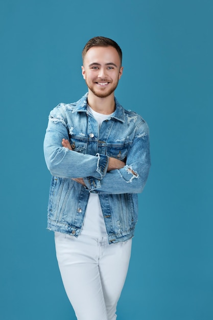 Handsome smiling man in denim