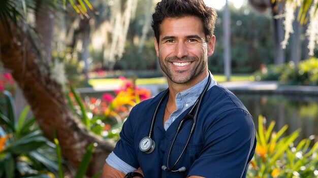 Handsome Smiling Veterinary Technician