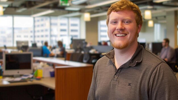 Handsome Smiling Web Developer Headshot (kopfoto van een knappe glimlachende webontwikkelaar)