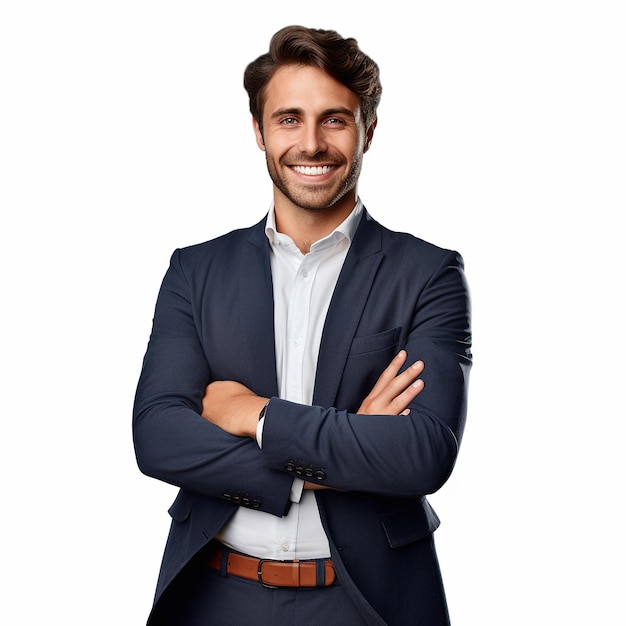 Handsome smiling young man with folded arms