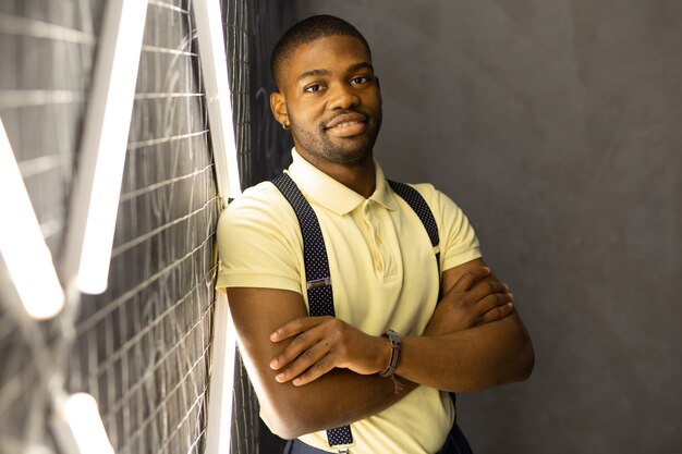 handsome young african man indoors