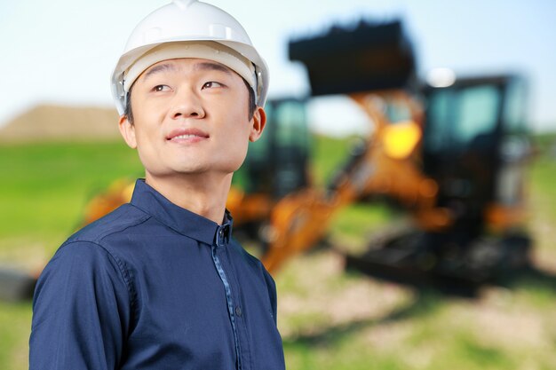 Handsome young asian man agriculture