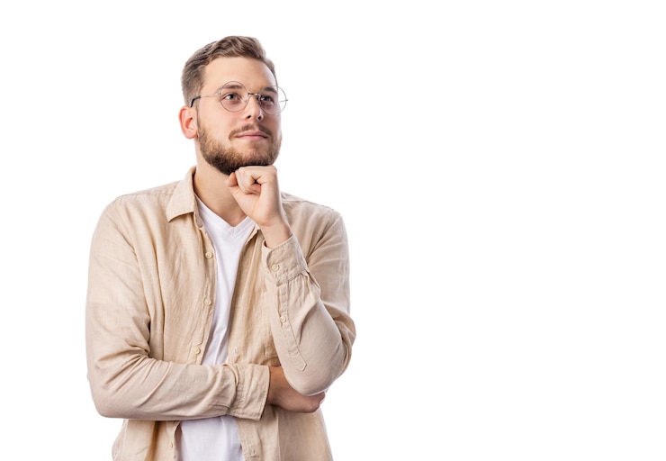 Photo handsome young man in eyewear and