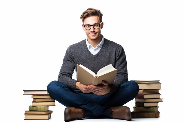 Handsome Young Nerd in Deep Thought