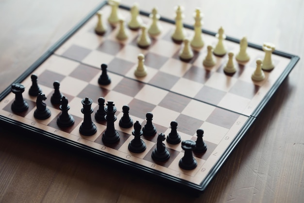 Handspel van schaakwedstrijdstrategie slagspel