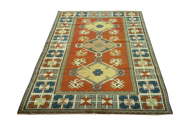 Handwoven decorative wool Turkish carpet