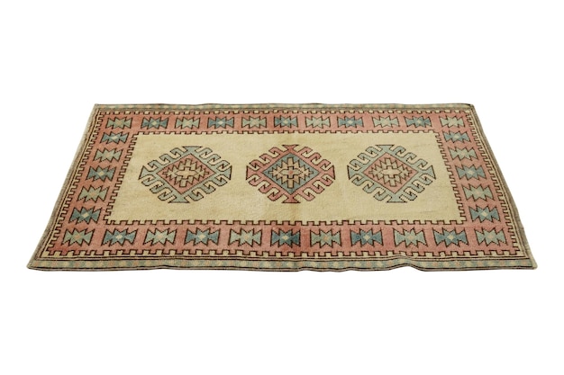 Handwoven decorative wool Turkish rug