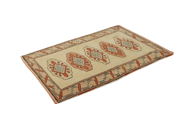 Photo handwoven decorative wool turkish rug