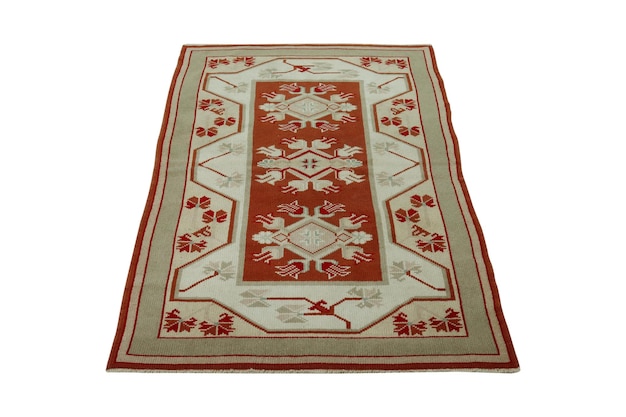 Handwoven decorative wool Turkish rug