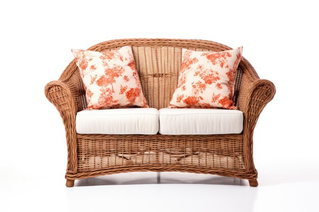 Handwoven Miniature Loveseat Isolated On White Background