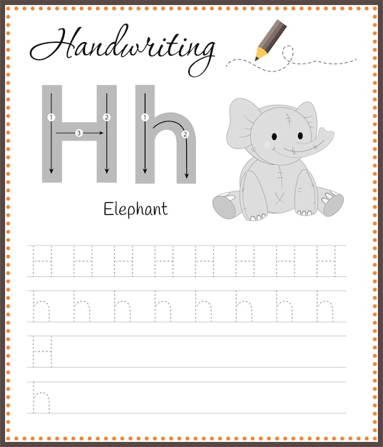 handwriting workbook for children worksheets for learning letters activity book for kids educational pages for preschool letter h