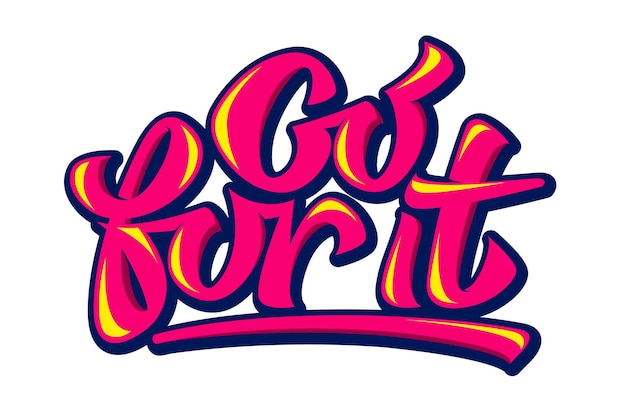 handwritten go for it png illustration sticker