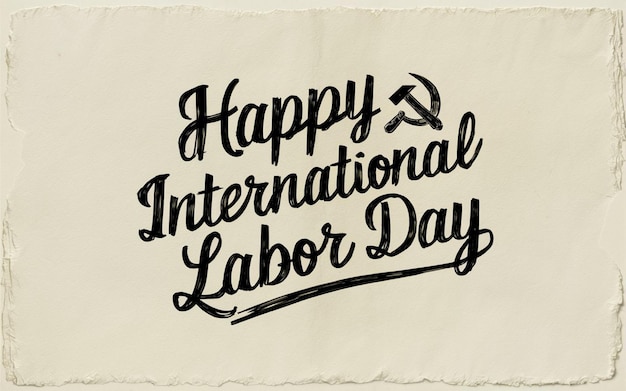 Photo handwritten international labor day