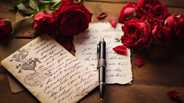 Photo handwritten love letter