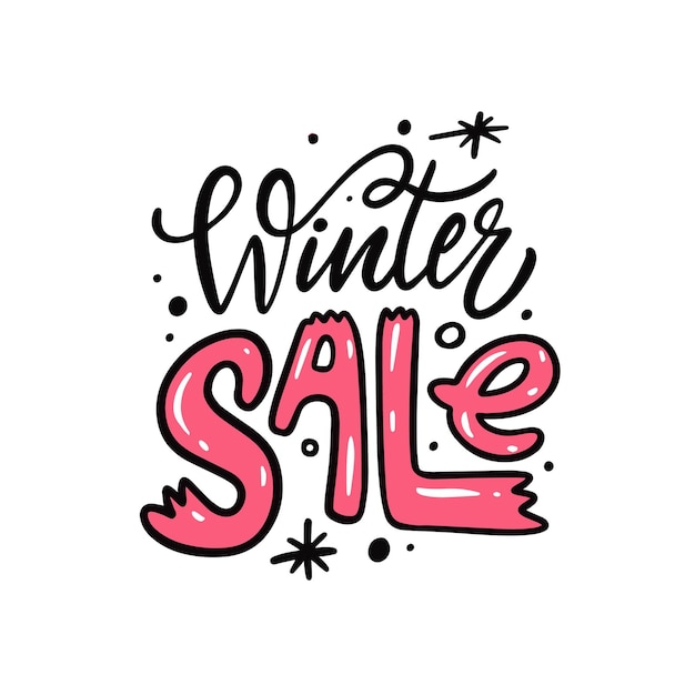 Photo handwritten text winter sale colorful art vector illustration