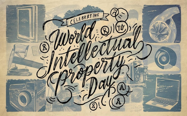 Photo handwritten world intellectual property day