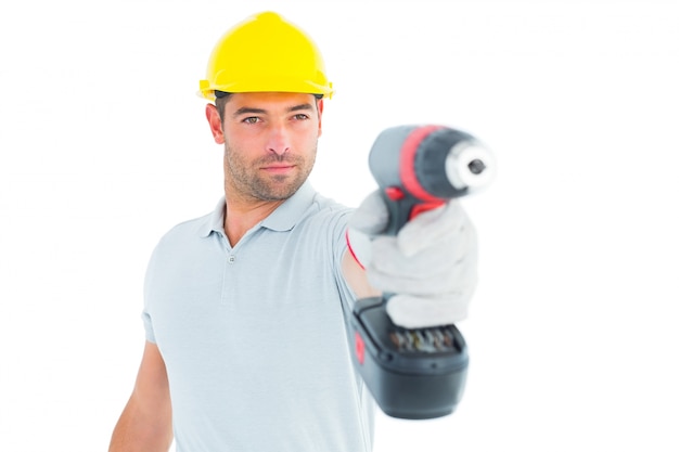 Handyman using power drill