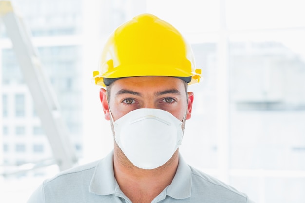 Handyman wearing protective workwear at site