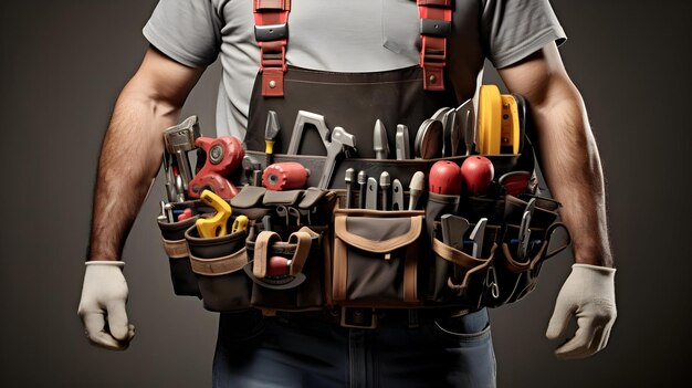 Handyman wearing a tool belt