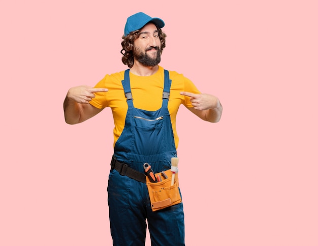 Handyman worker proud pose