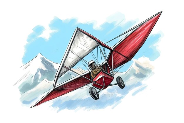 Hang Glider Illustration Transportation illustration Generative AI