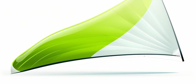 hang glider wing with green sail isolated on white extreme sport template