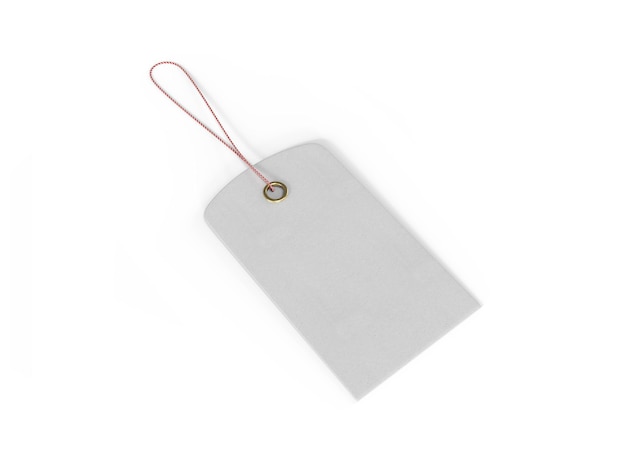 Photo hang tag on white background. isolated object. 3d rendering.