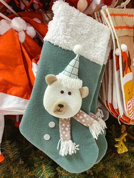 Hangende kerstsokken met beertje