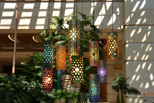 Hangende lampen decoratie voor ramadan kareem