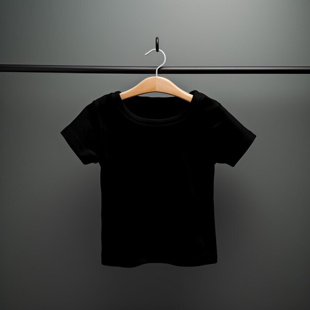 Hanger met blanco t-shirt op kleurachtige achtergrond Mockup voor ontwerp