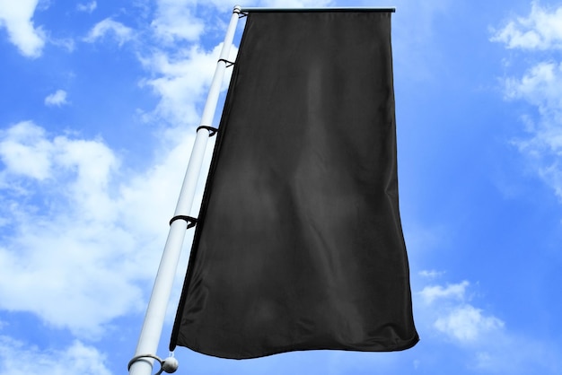 Photo hanging black fabric banner flag