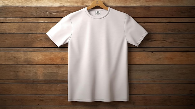 Hanging blank white t shirt mockup Generative AI