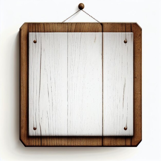 Hanging Blank Wooden Sign Generative AI