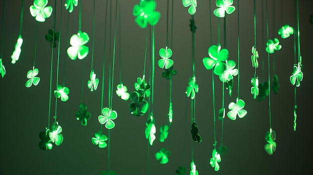 Hanging Clover Leaves Illuminated