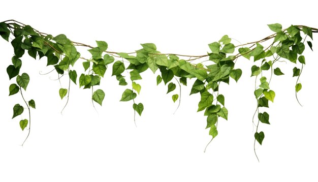 hanging ivy plant isolated on a transparent background green succulent leaves hanging vines ivy bus