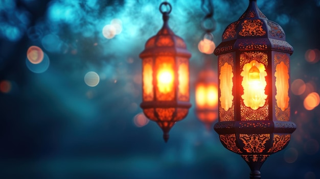 Hanging Lanterns Adorn a Tree