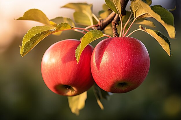 Hanging Red Apples