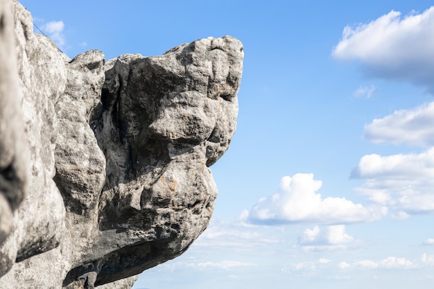 Hanging rocks in the mountains tourist place in Szczelinec Poland