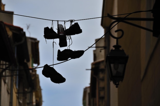 Hanging shoes of marseille